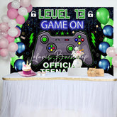 Lofaris Game On Data Official Teenager 13th Birthday Backdrop